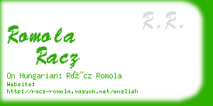 romola racz business card